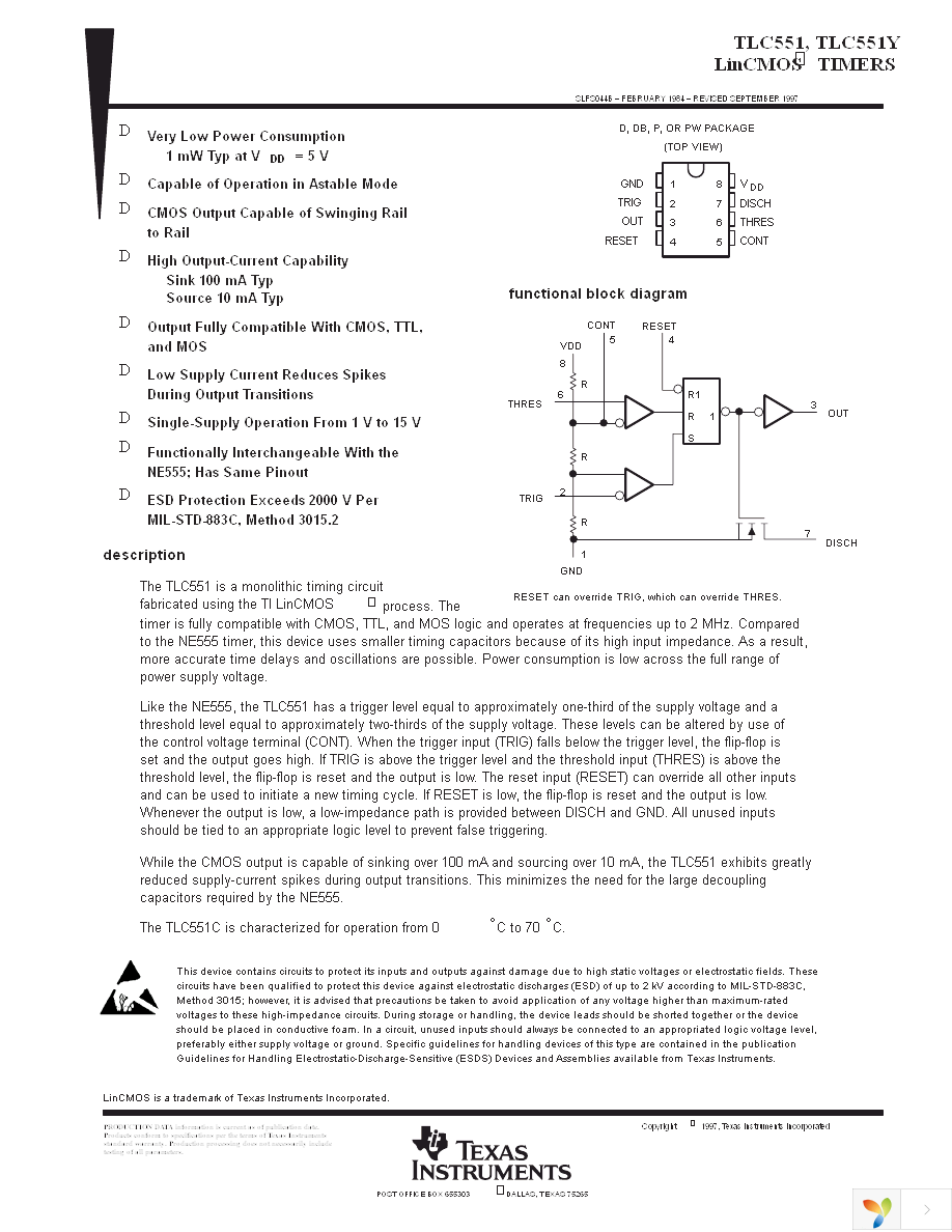 TLC551CD Page 1