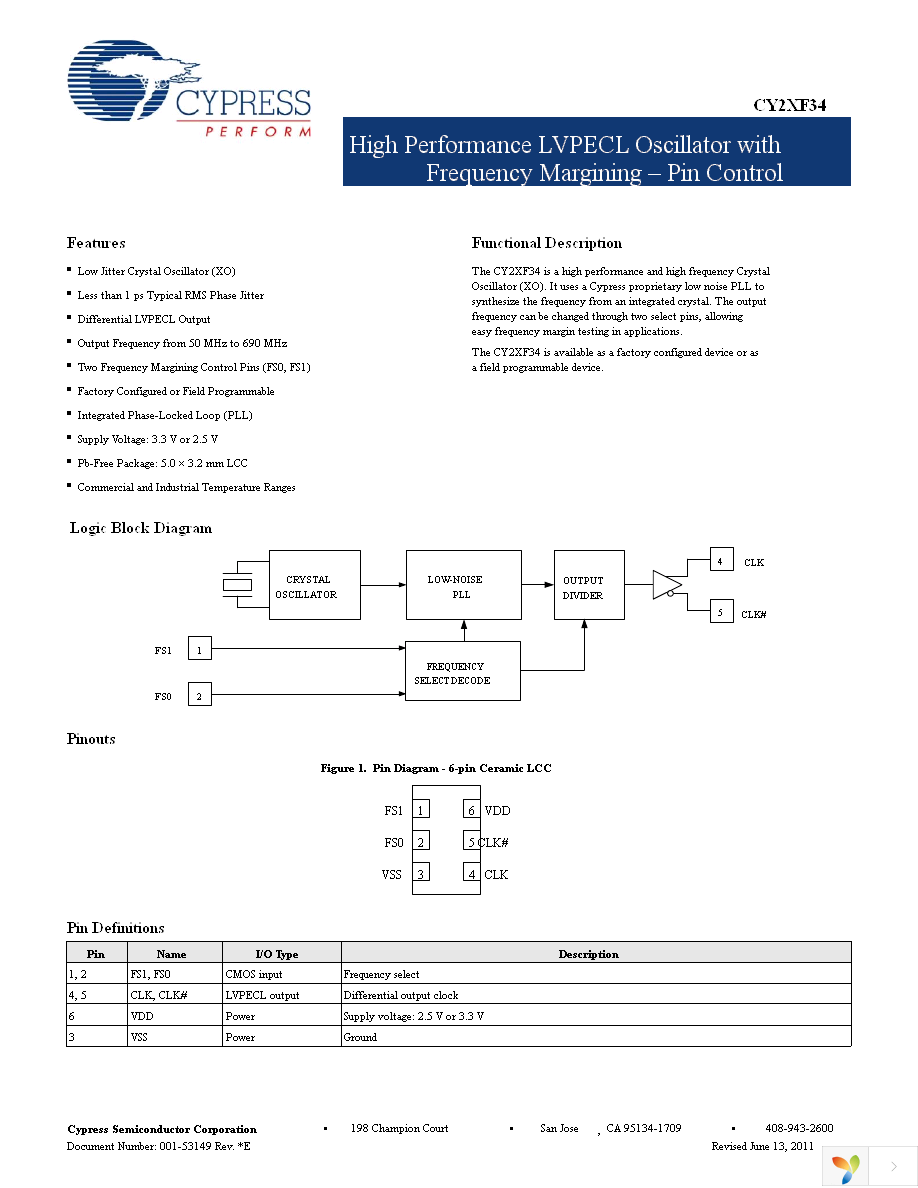 CY2XF34FLXCT Page 1