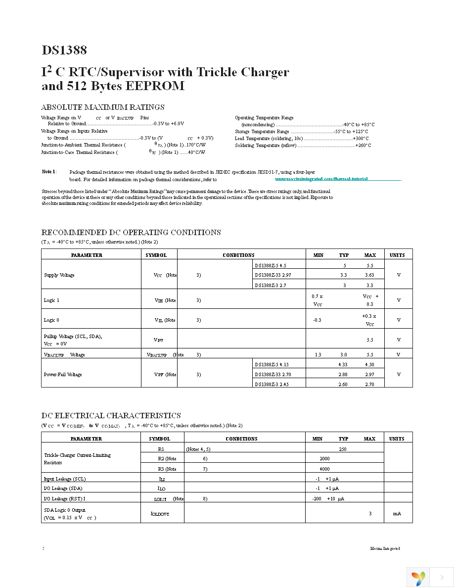 DS1388Z-33+T&R Page 2