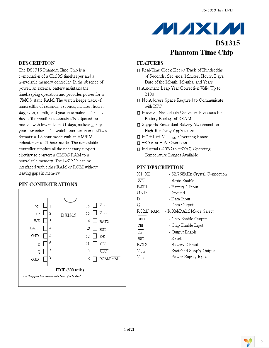 DS1315S-5+ Page 1