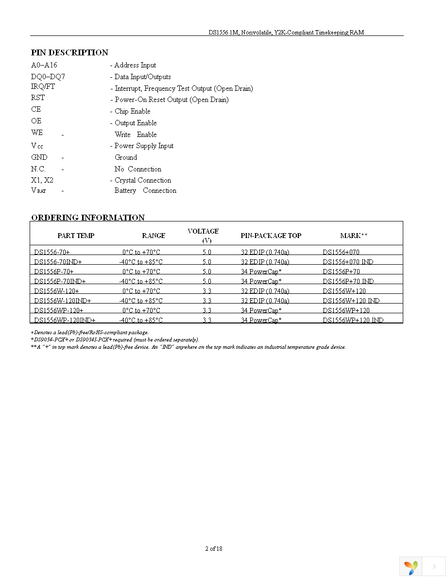 DS1556-70+ Page 2