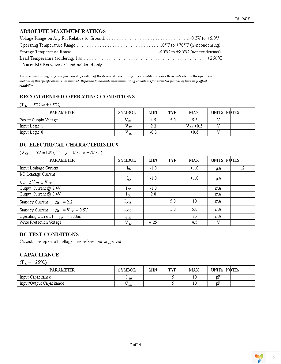 DS1243Y-120+ Page 7