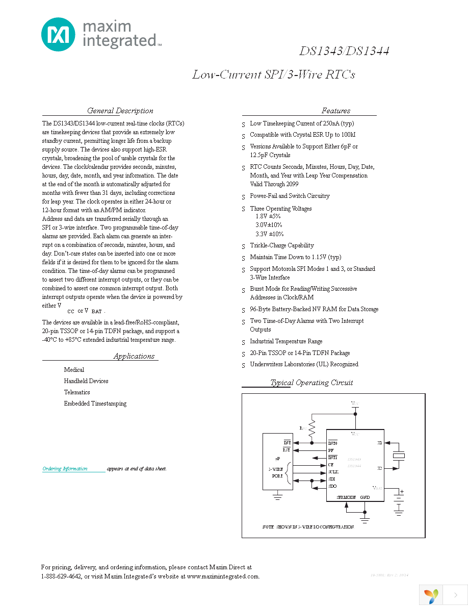 DS1344D-33+T&R Page 1