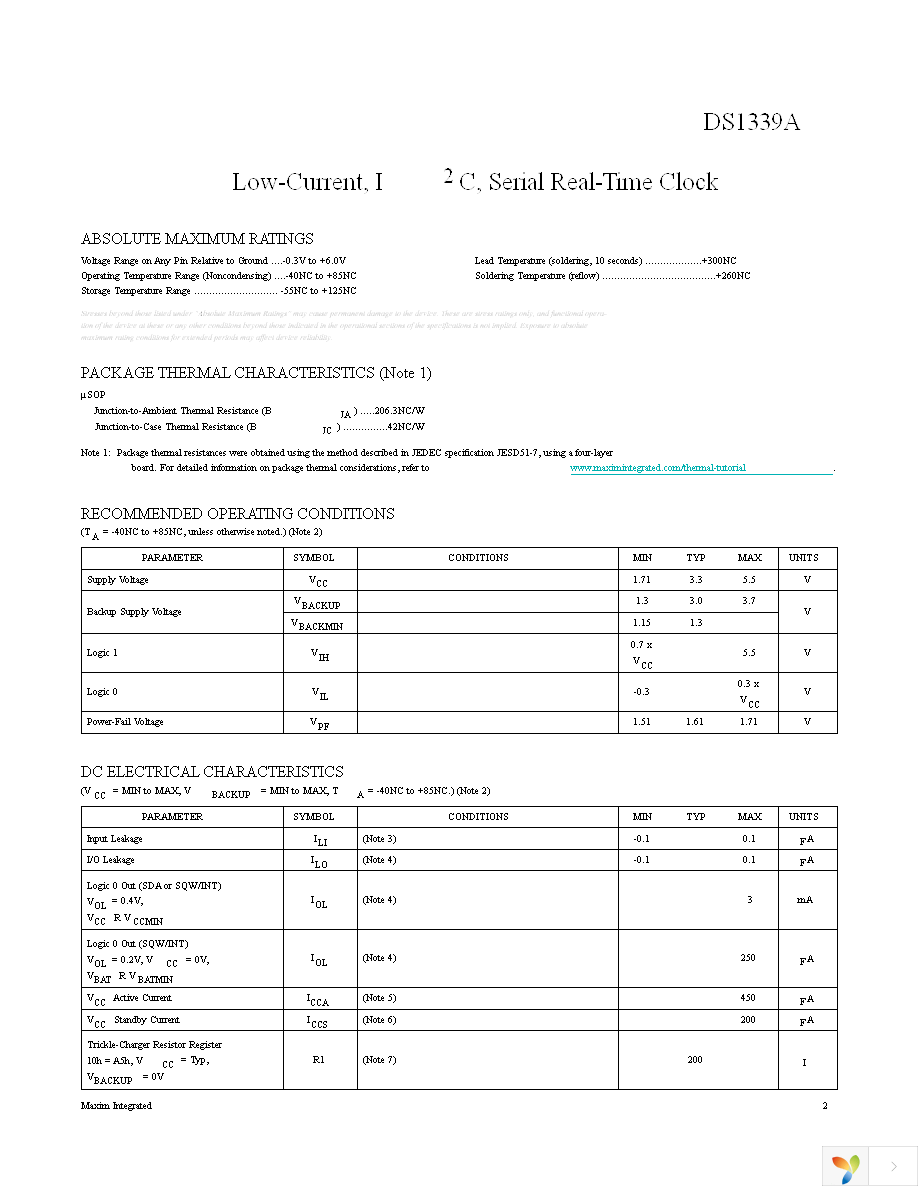 DS1339AU+ Page 2