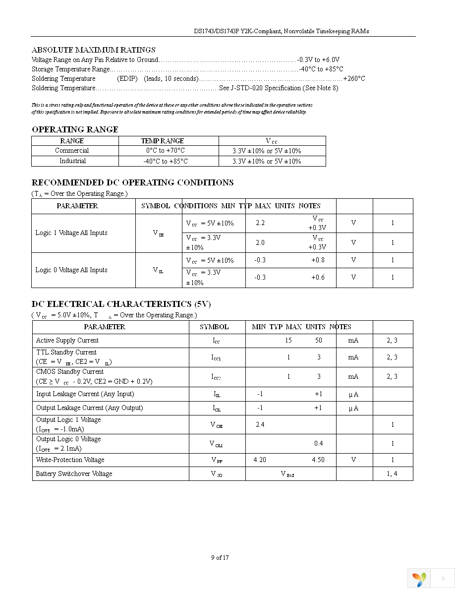 DS1743W-120+ Page 9