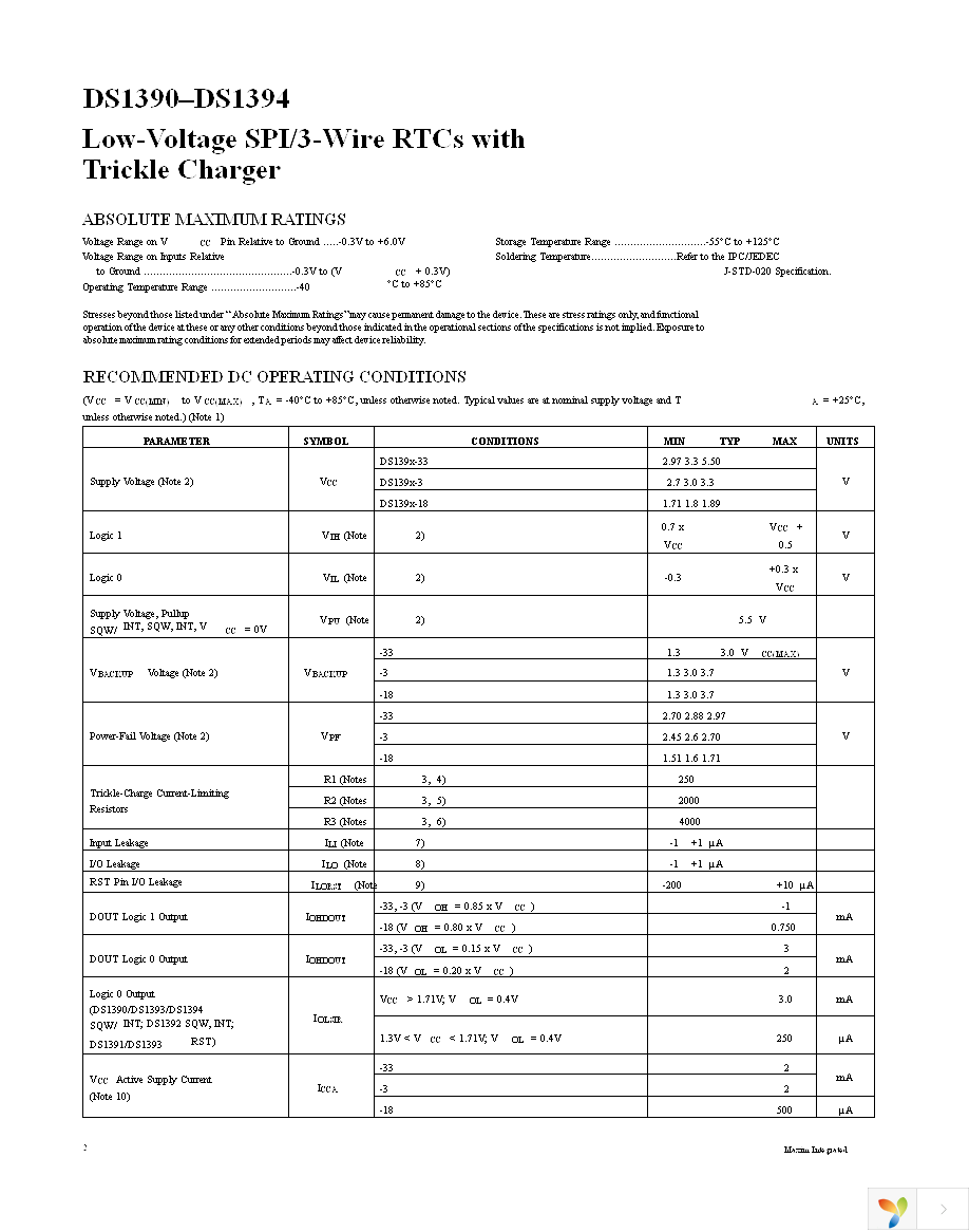 DS1394U-33+T&R Page 2