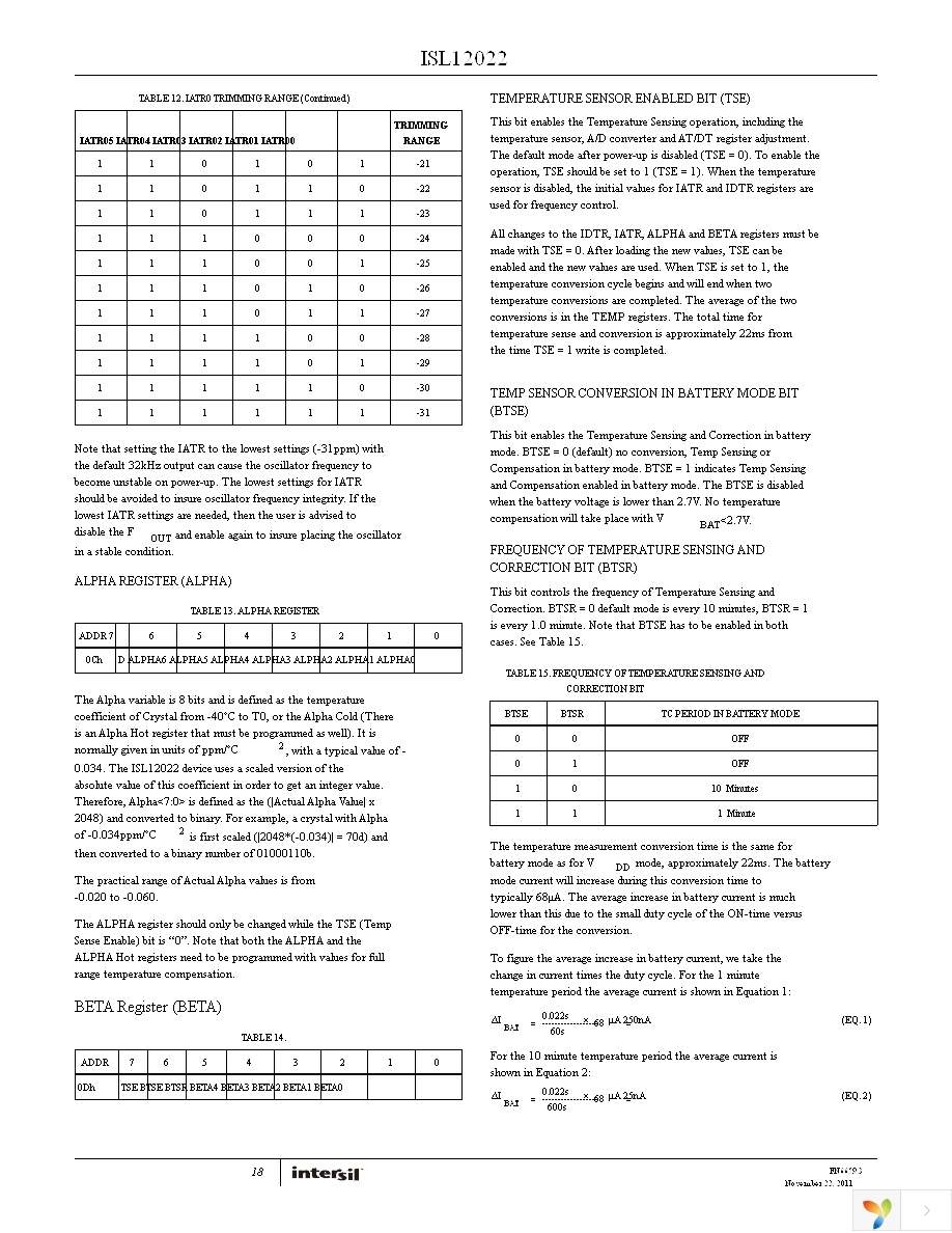 ISL12022IBZ-T7A Page 18