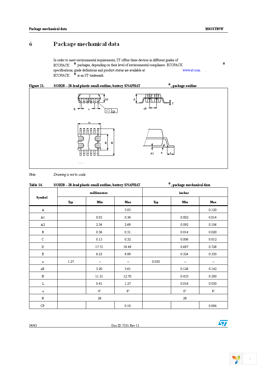 M41ST85WMX6TR Page 34