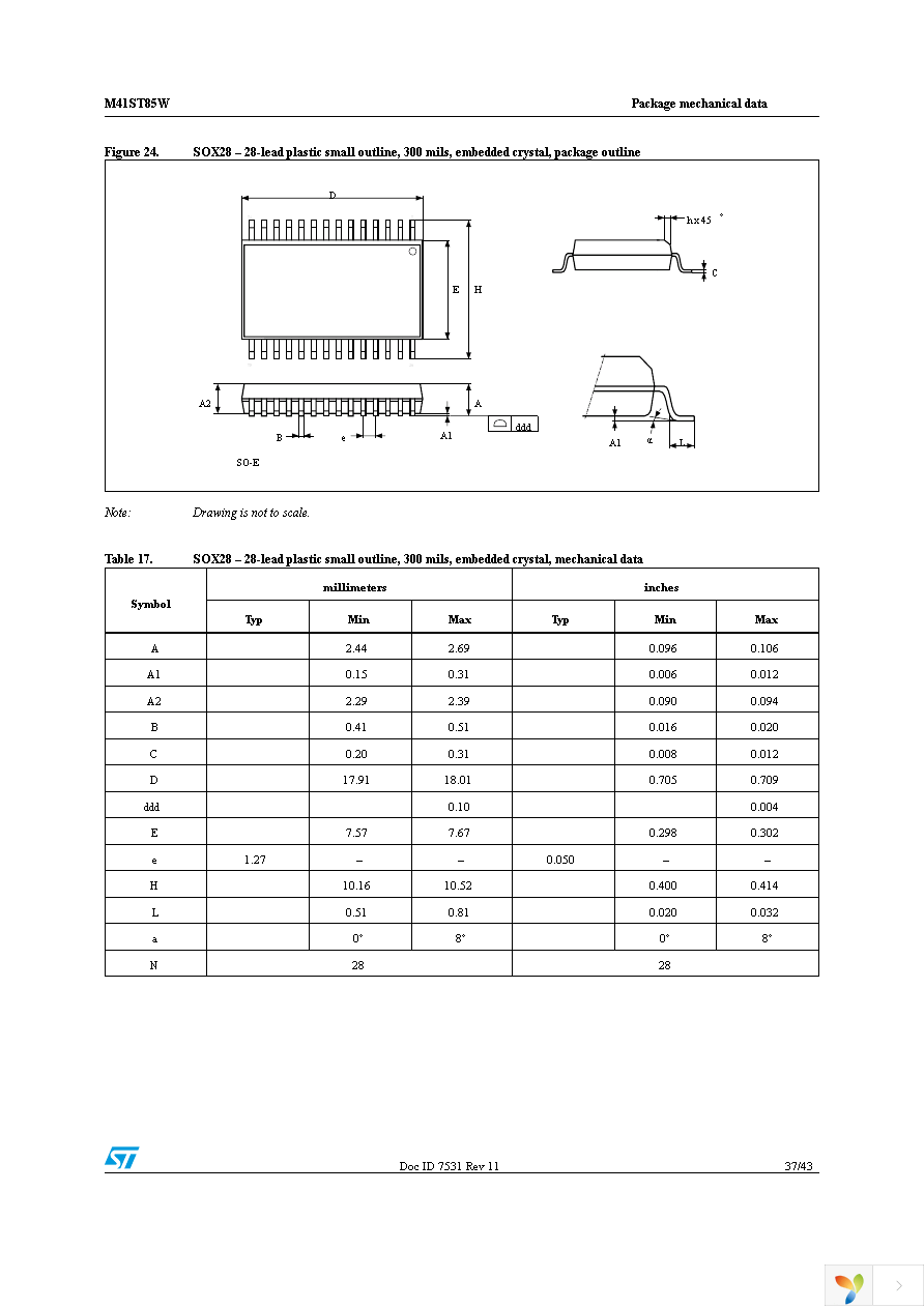 M41ST85WMX6TR Page 37