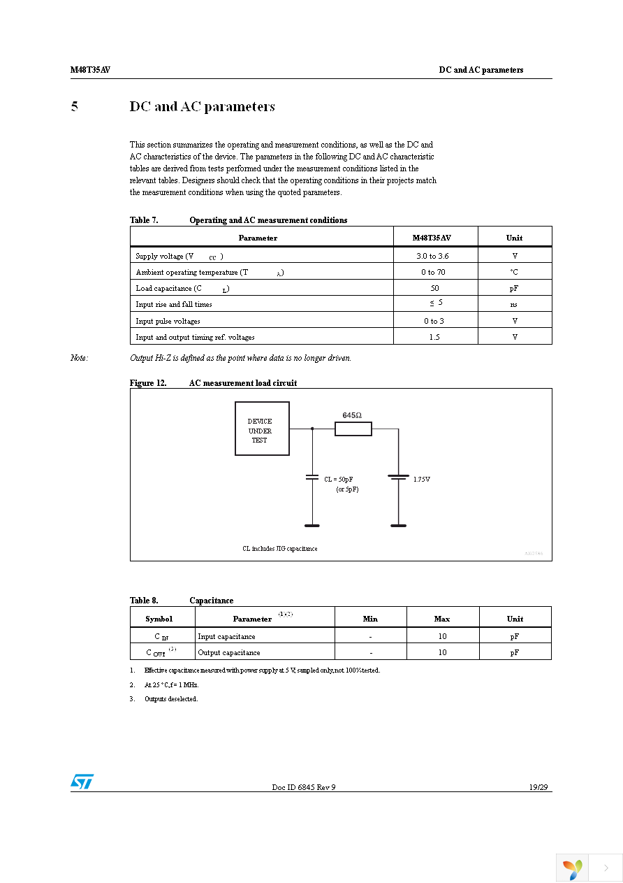 M48T35AV-10MH1F Page 19