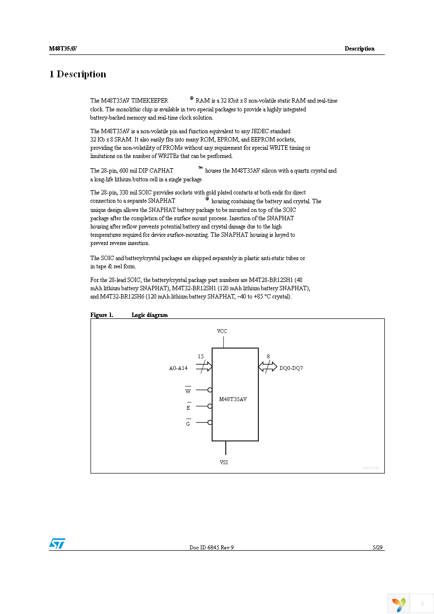 M48T35AV-10MH1F Page 5