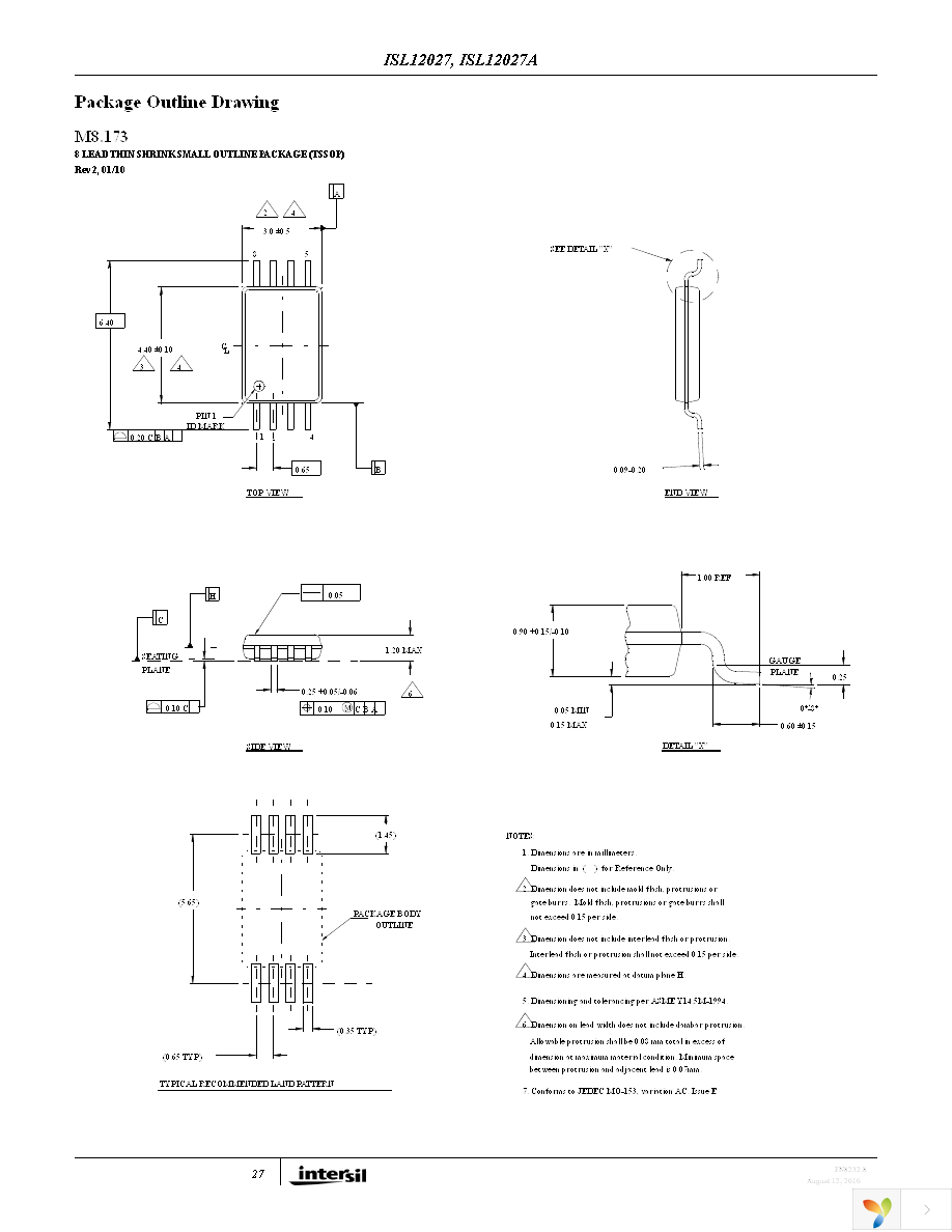 ISL12027IB27Z-T Page 27