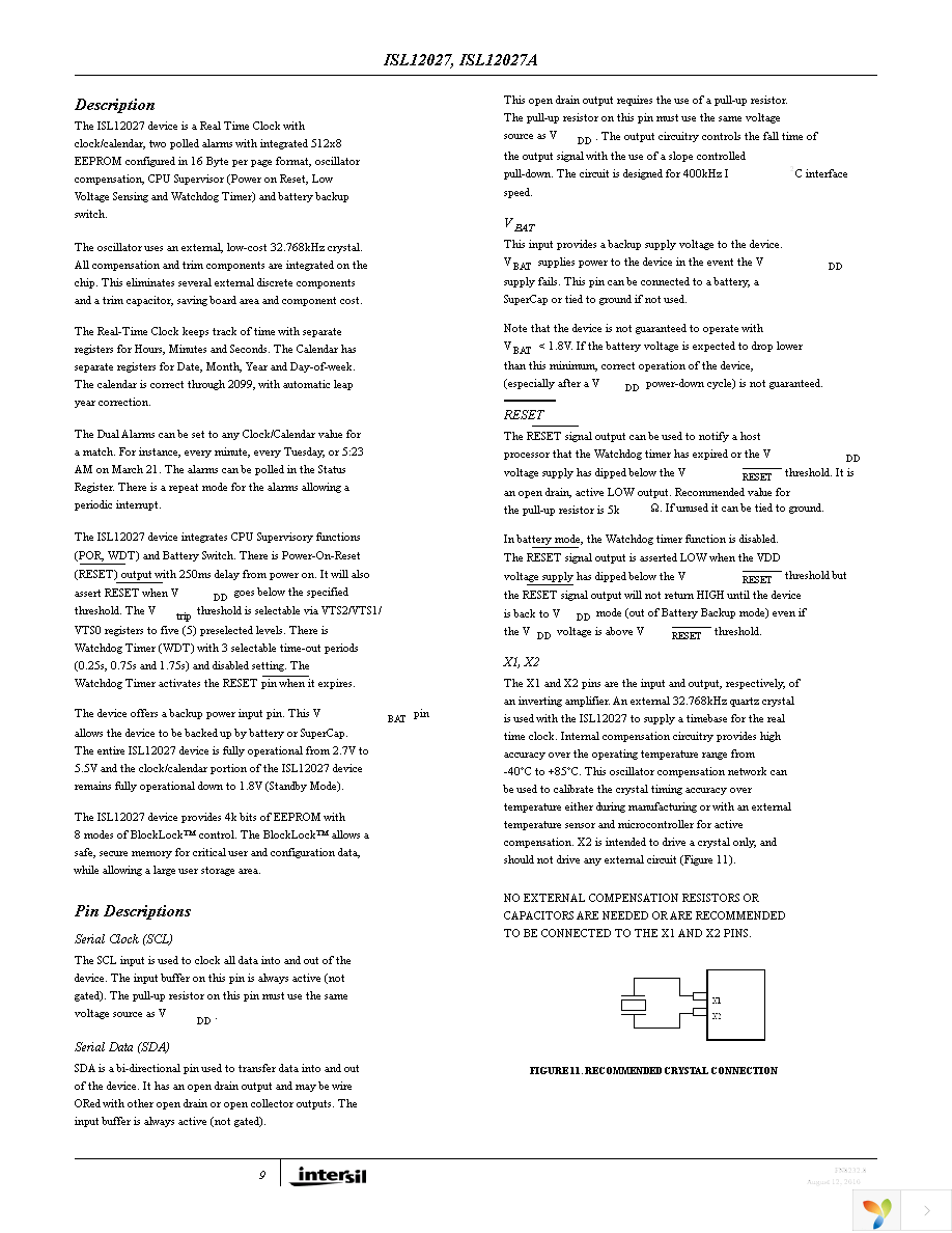 ISL12027IB27Z-T Page 9