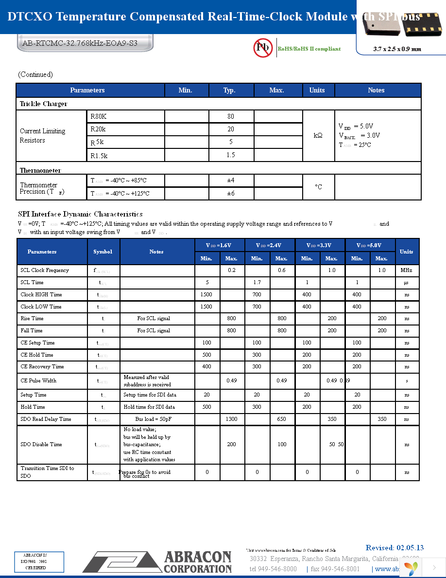 AB-RTCMC-32.768KHZ-EOA9-S3-D-B-T Page 5
