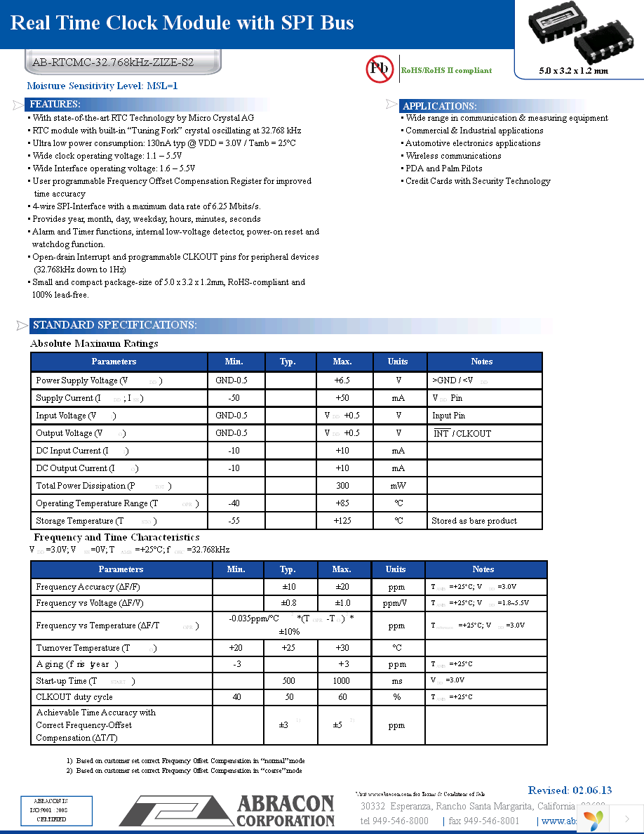 AB-RTCMC-32.768KHZ-ZIZE-S2-T Page 1