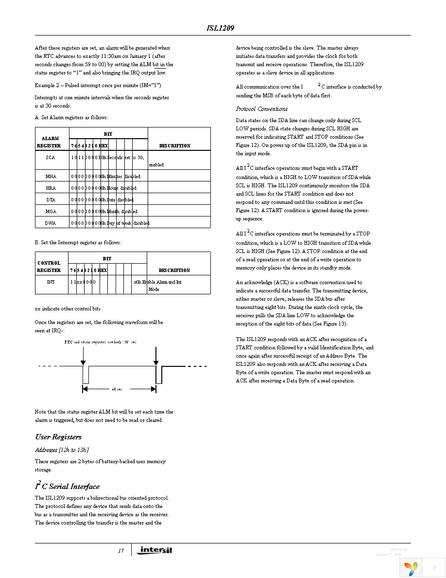 ISL1209IU10Z-TK Page 17