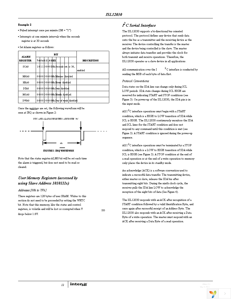 ISL12030IBZ-T Page 12