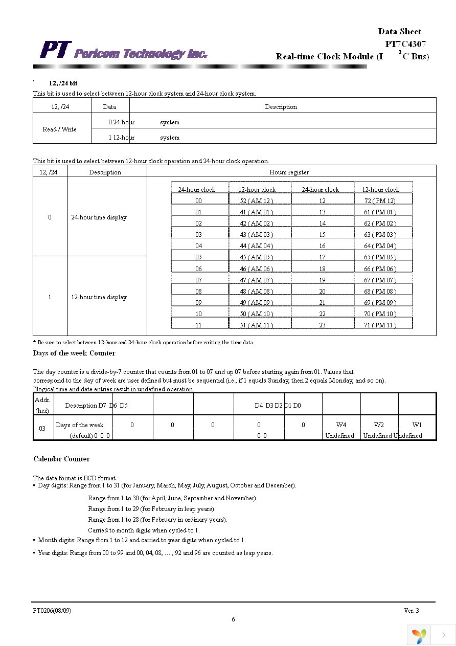 PT7C4307WEX Page 6