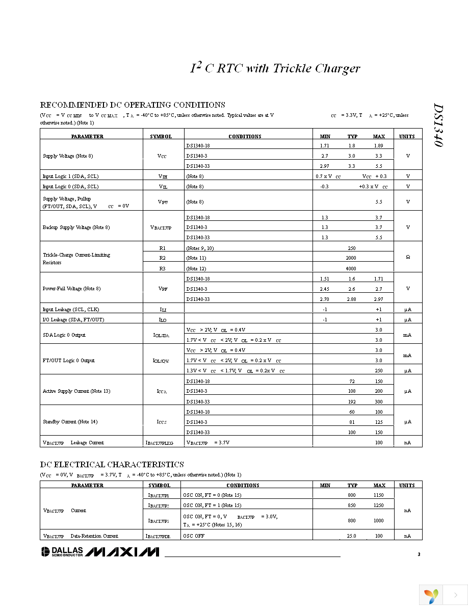 DS1340Z-18 Page 3