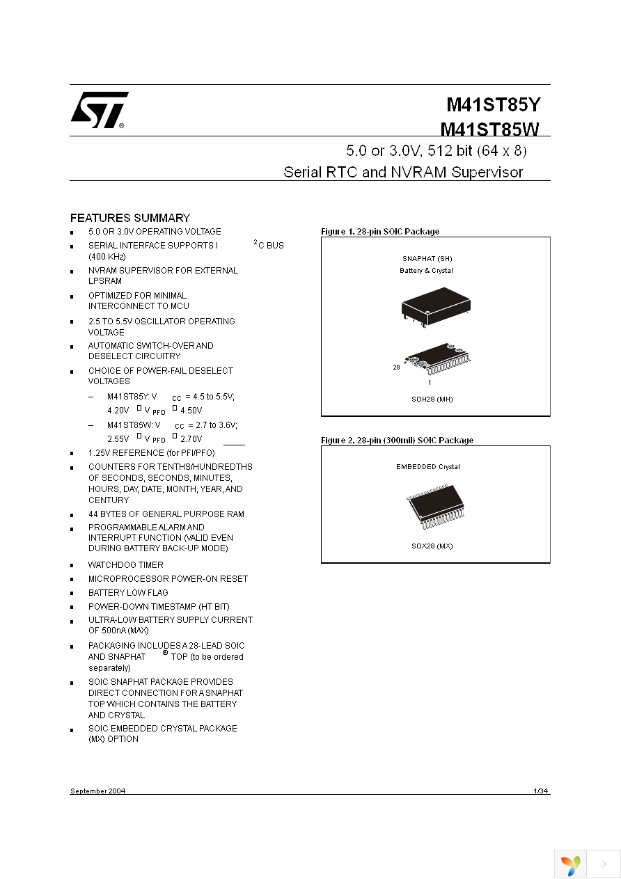 M41ST85YMH6E Page 1