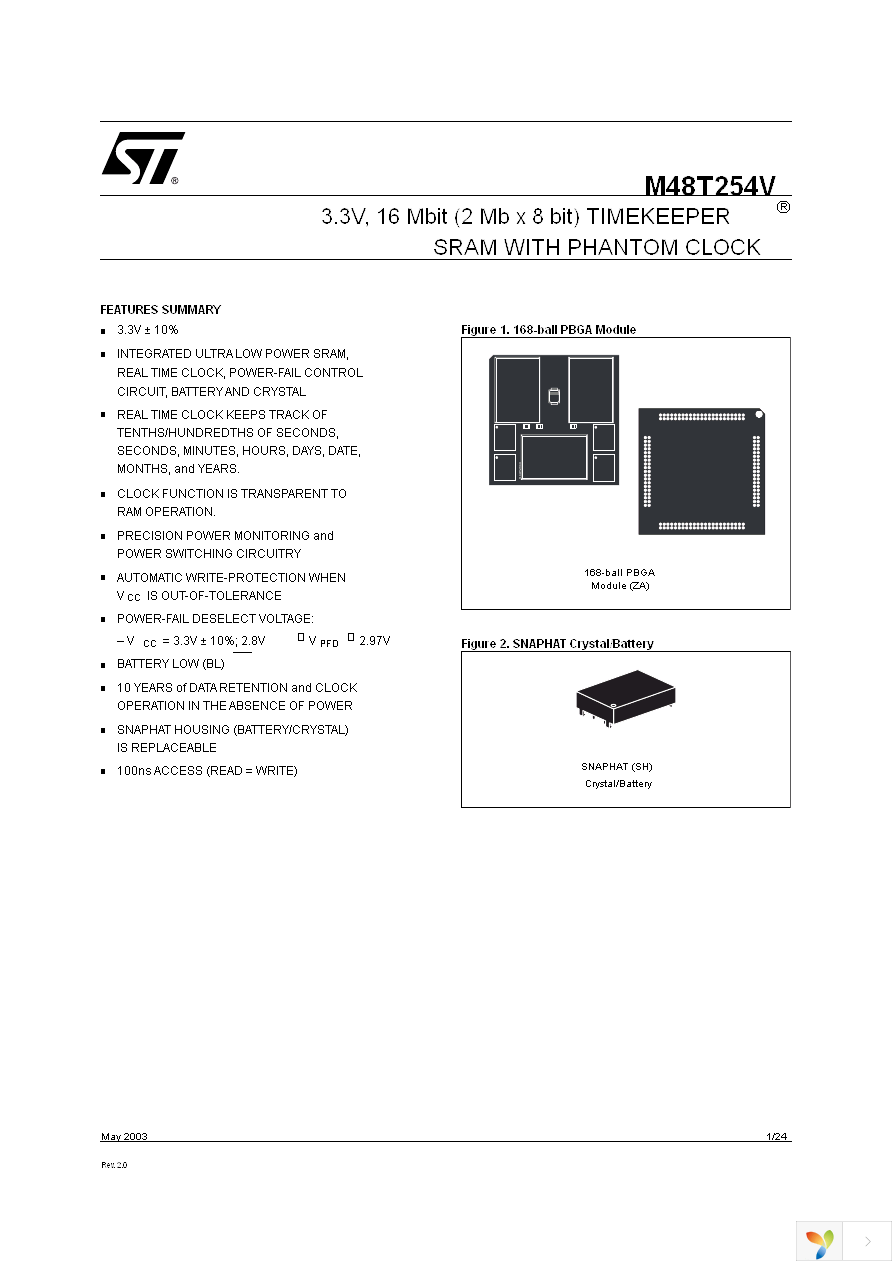 M48T254V-10ZA1 Page 1