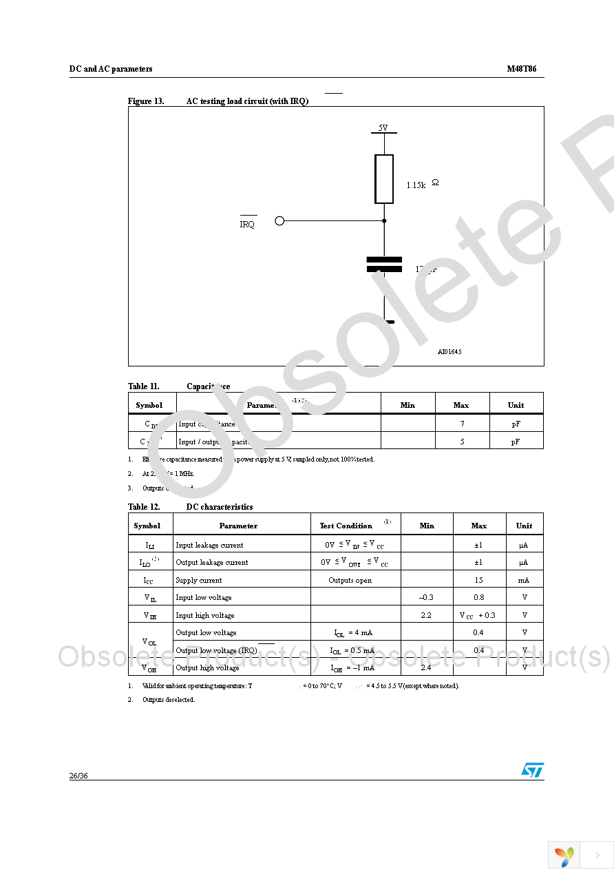 M48T86MH1F Page 26