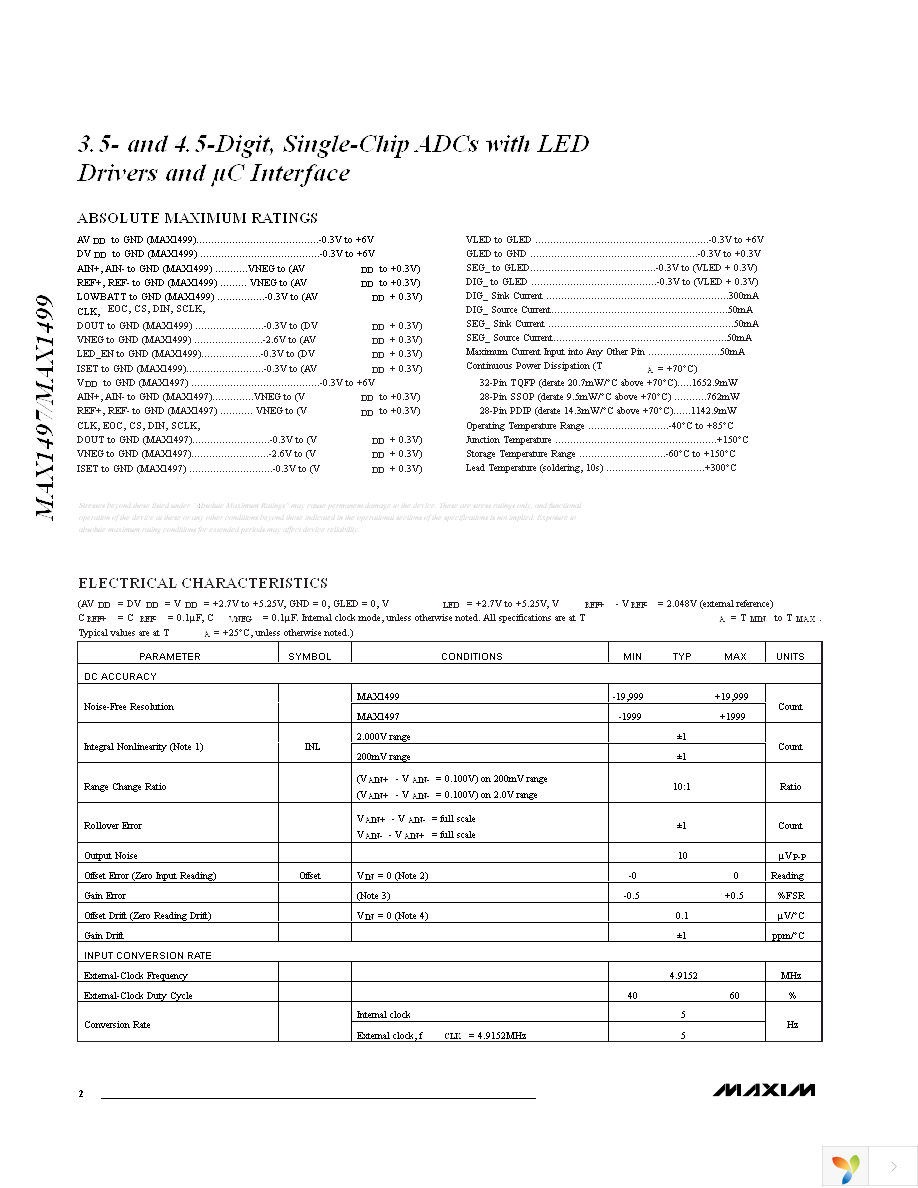 MAX1497EAI+ Page 2