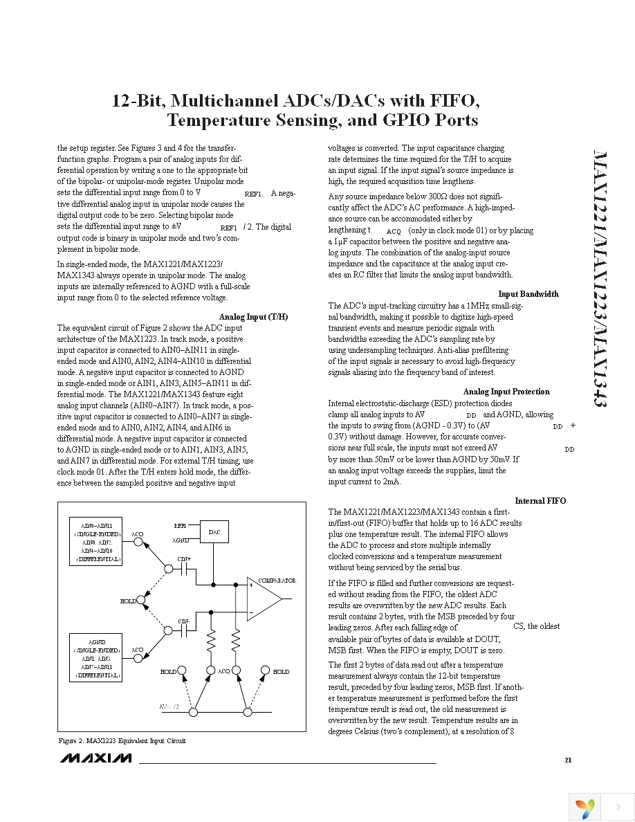 MAX1221BETX+ Page 21