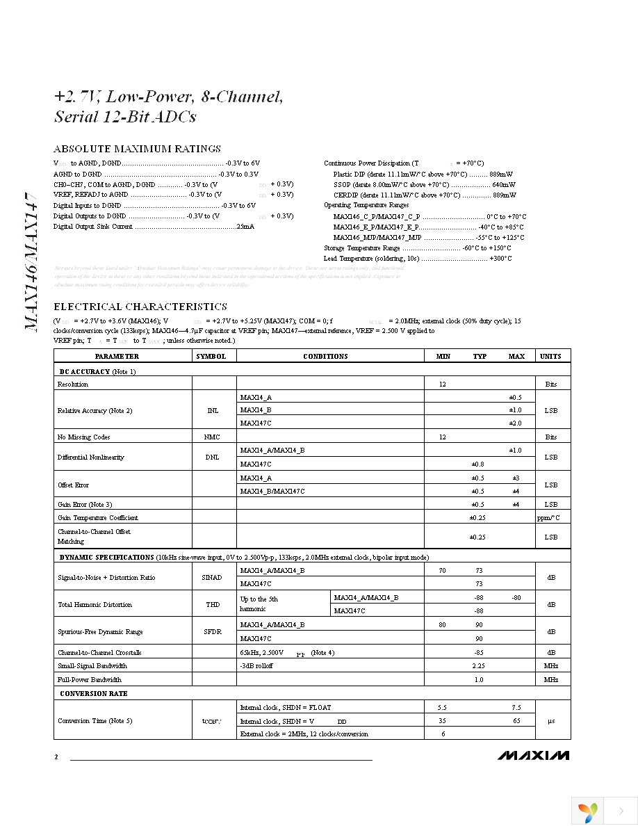 MAX147CEAP+ Page 2