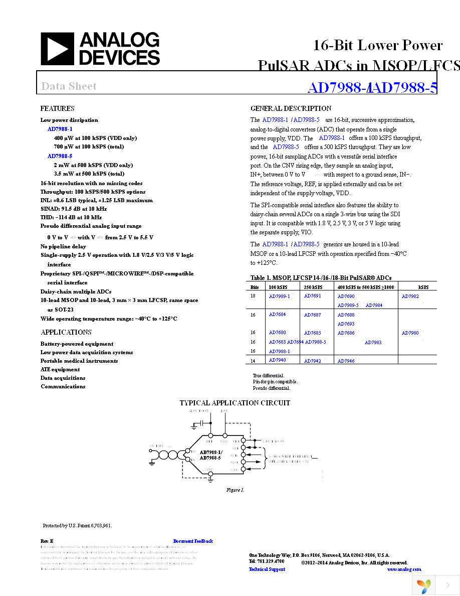 AD7988-1BCPZ-RL7 Page 1