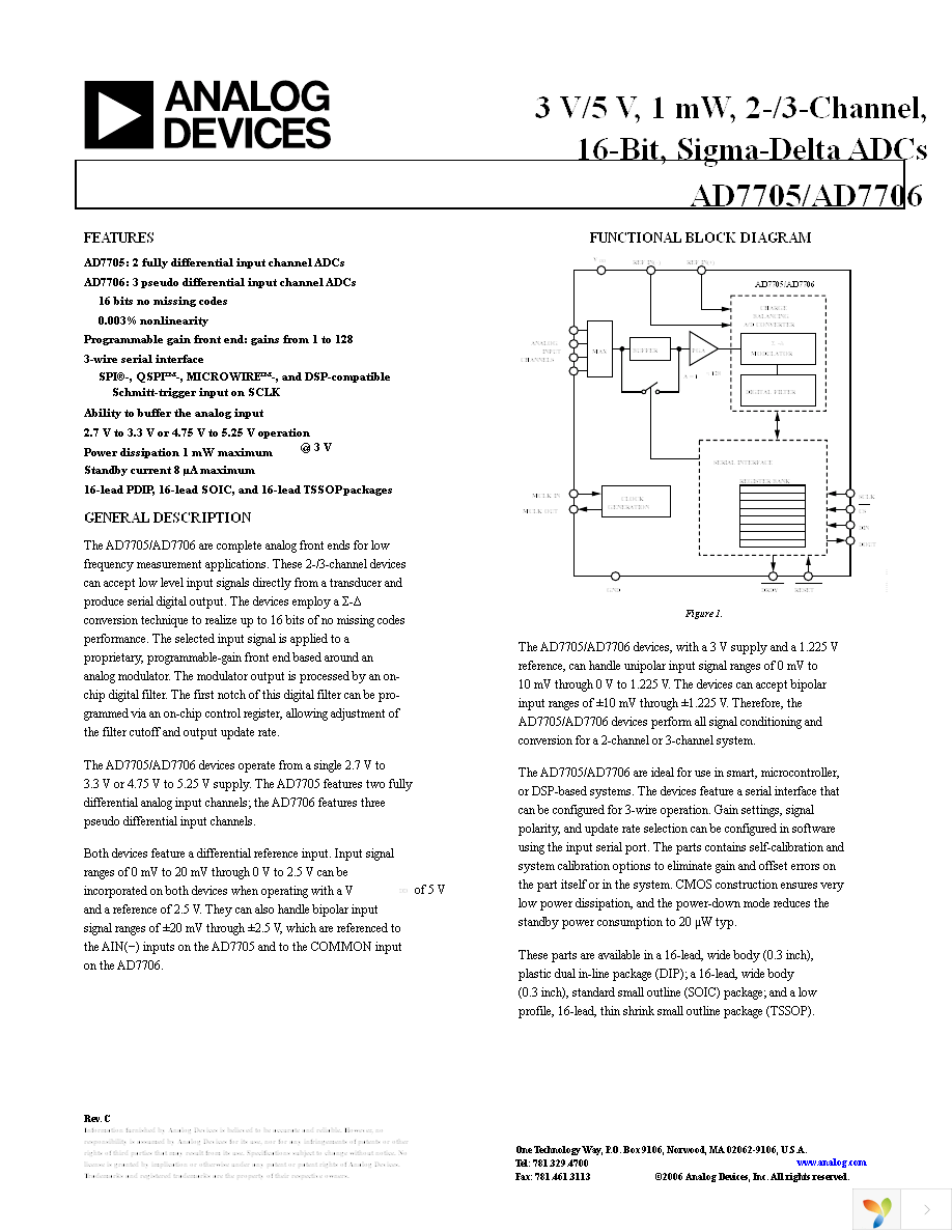 AD7705BRUZ Page 1