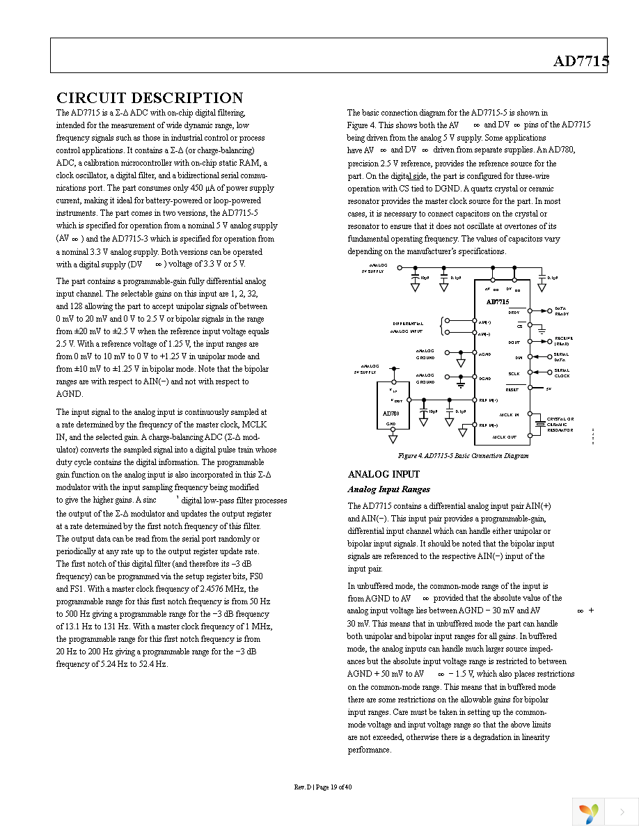 AD7715ARZ-5 Page 19