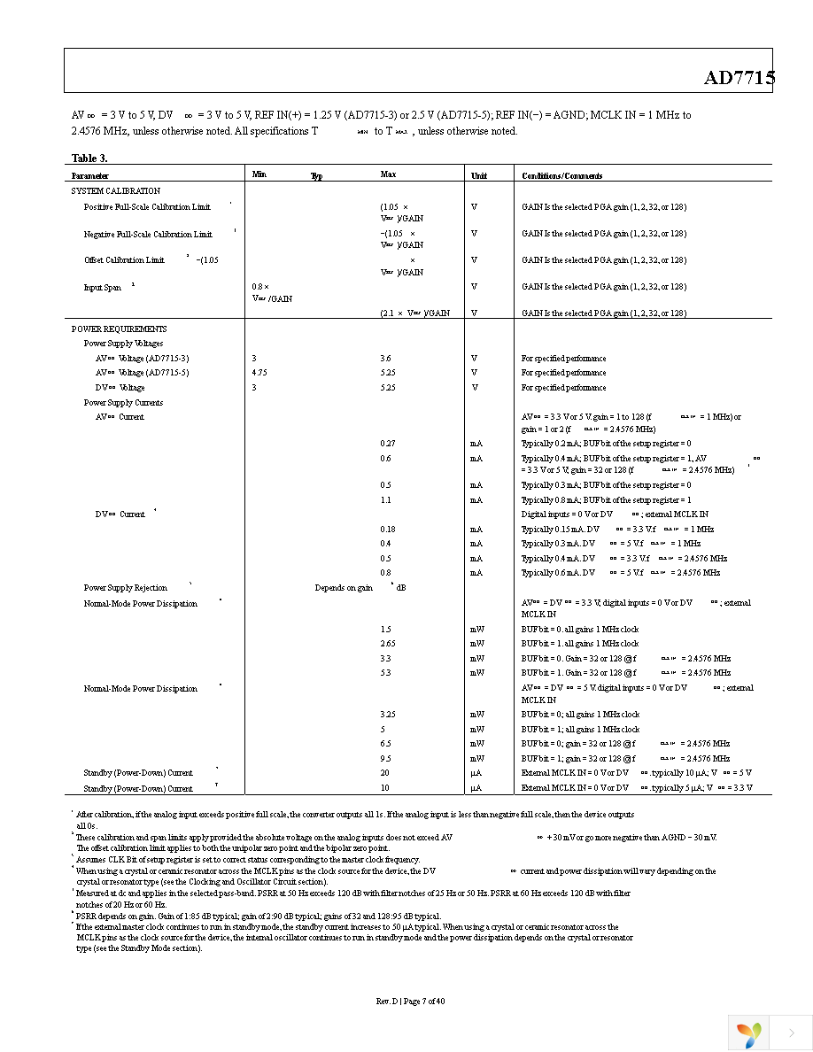 AD7715ARZ-5 Page 7