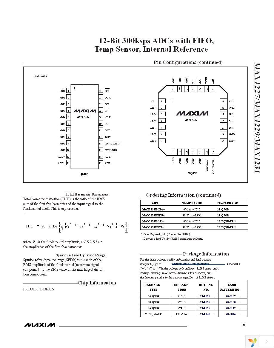 MAX1231BEEG+ Page 21