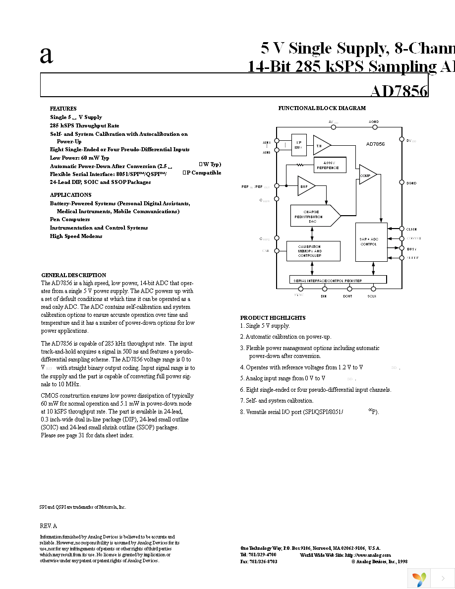 AD7856ARZ Page 1