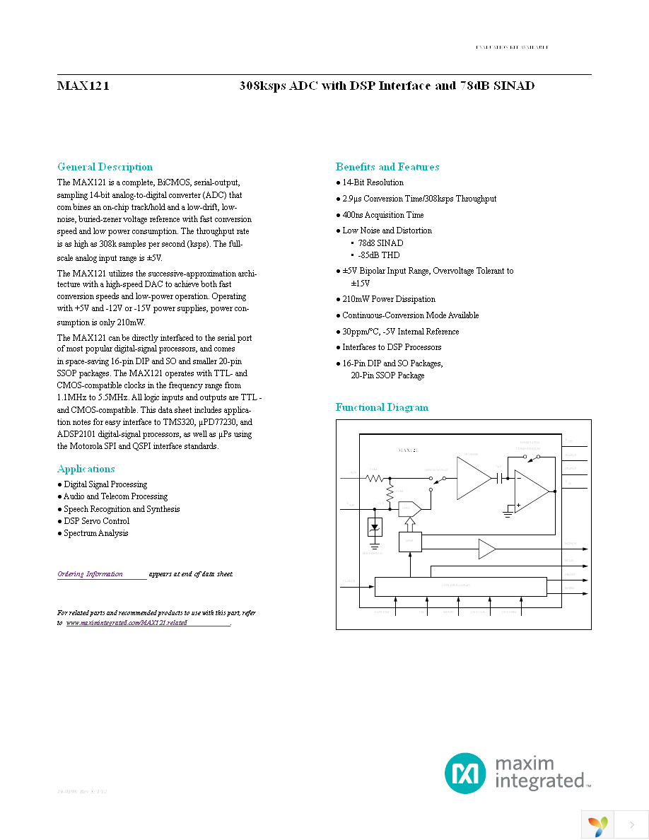 MAX121CWE+ Page 1