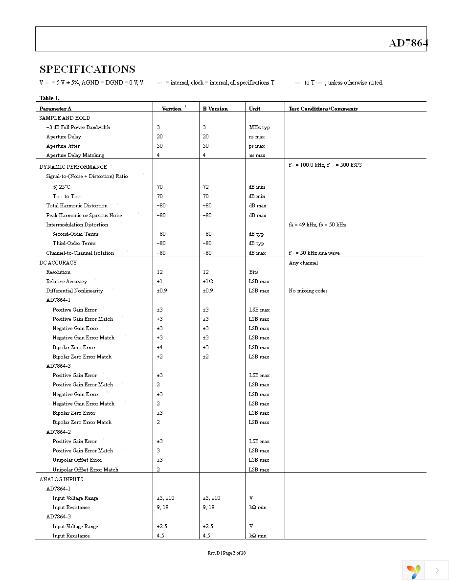 AD7864ASZ-1 Page 3