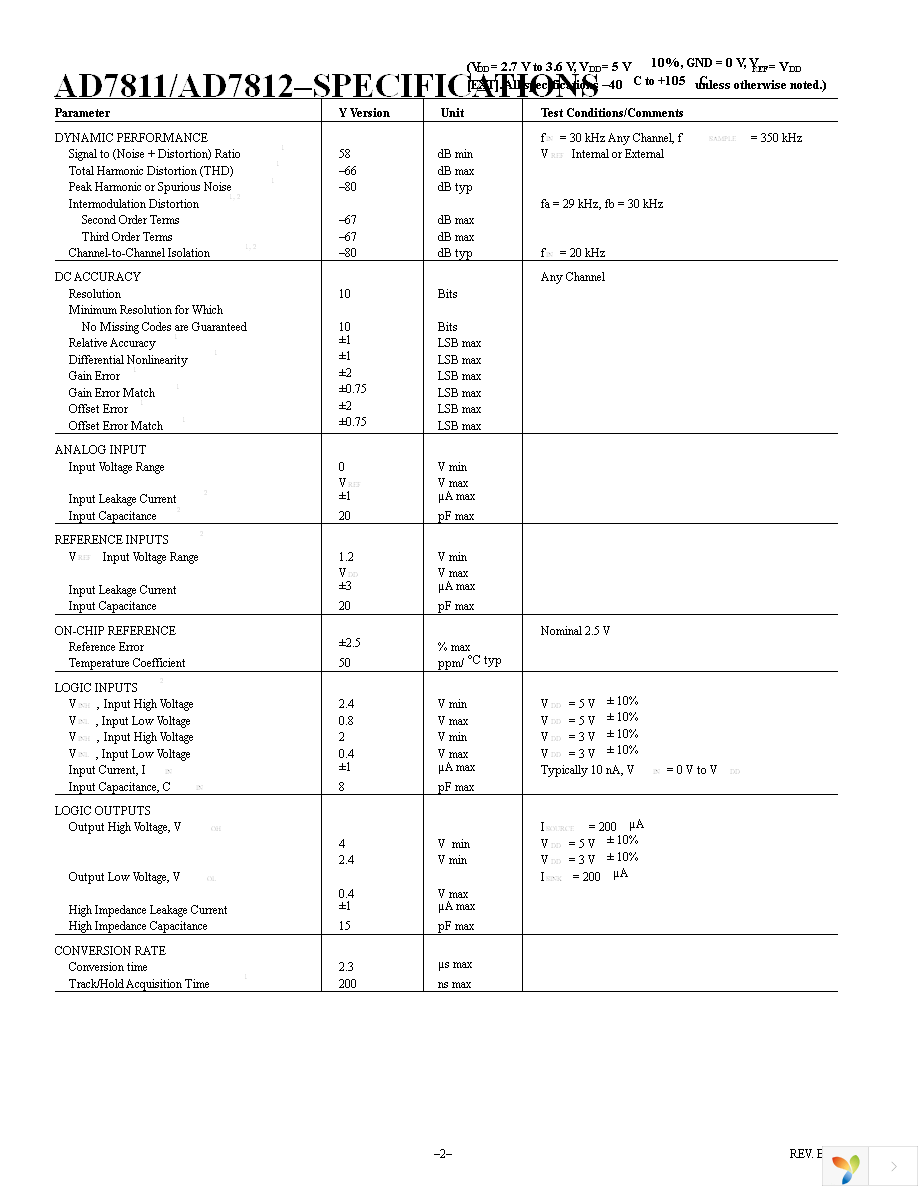 AD7811YRUZ-REEL7 Page 2