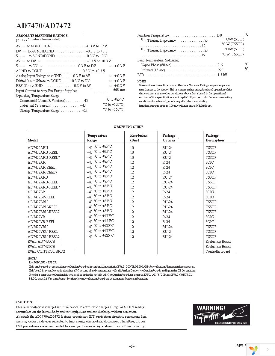 AD7470ARUZ Page 7