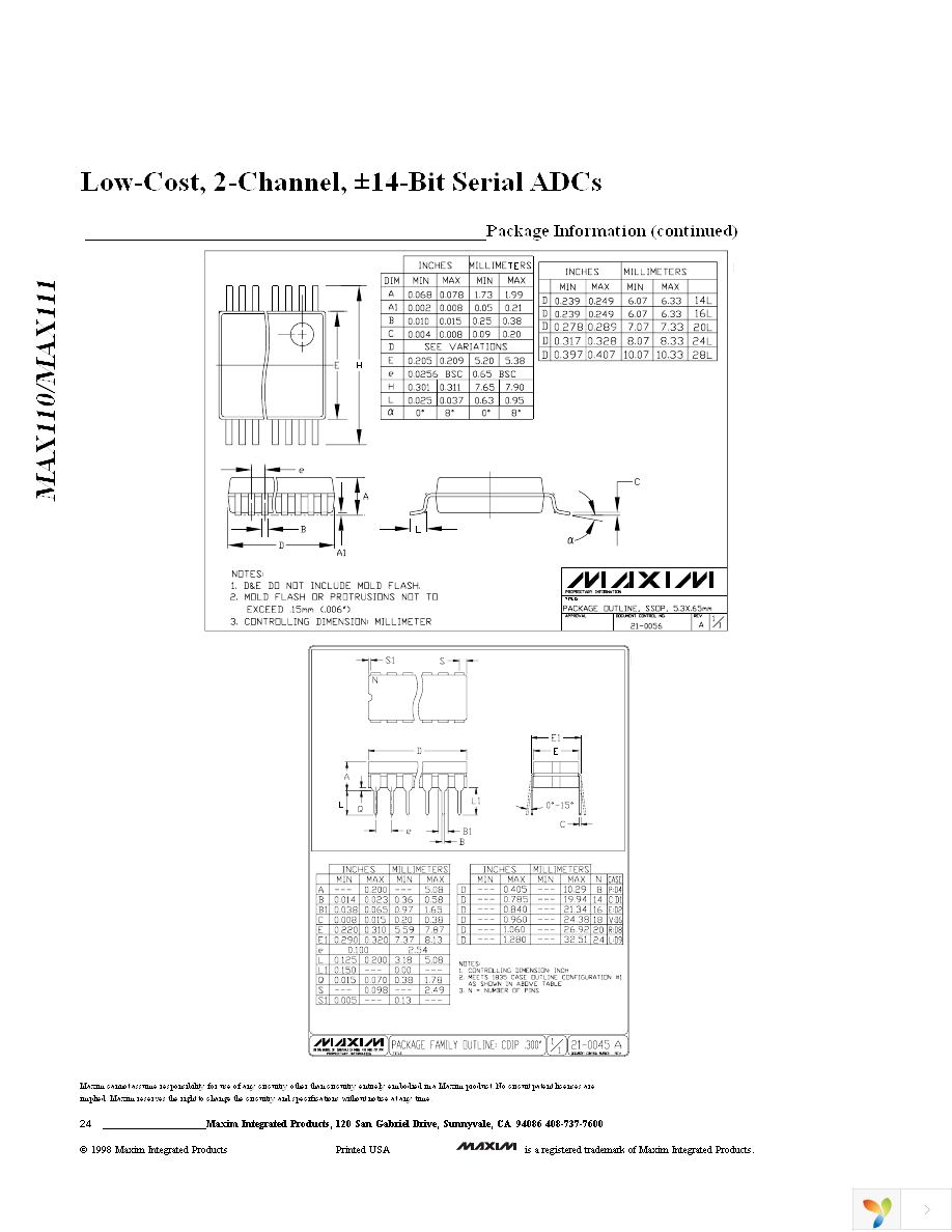 MAX111BCWE+ Page 24