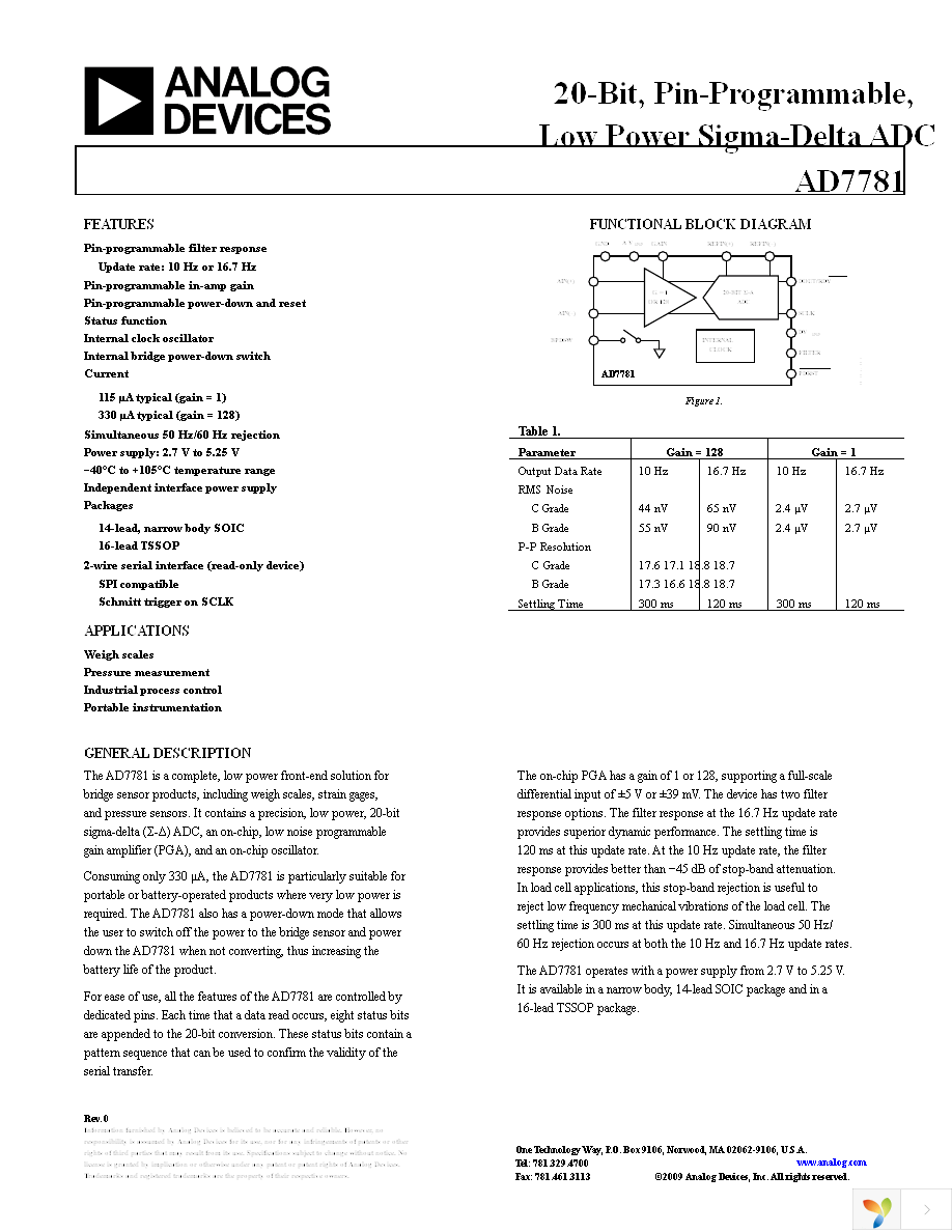 AD7781BRZ Page 1