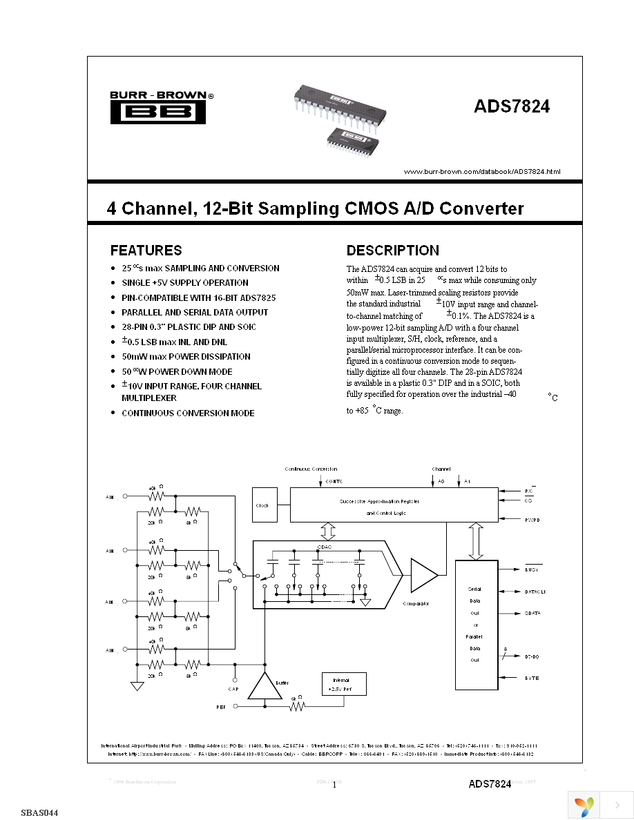 ADS7824U Page 1