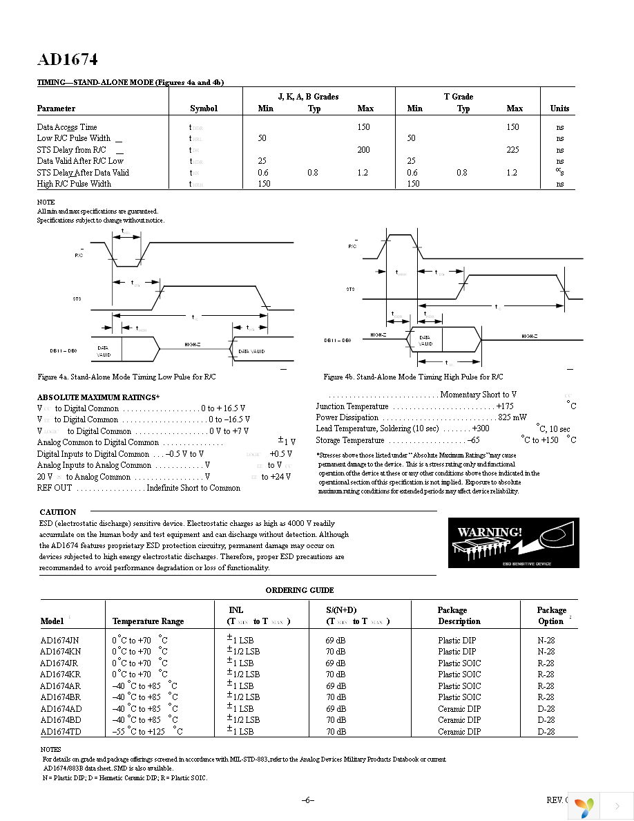 AD1674JNZ Page 6
