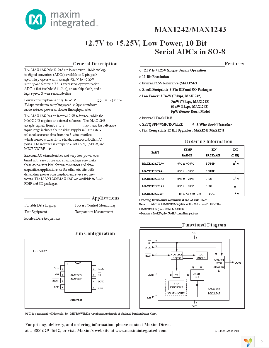 MAX1243BCSA+ Page 1