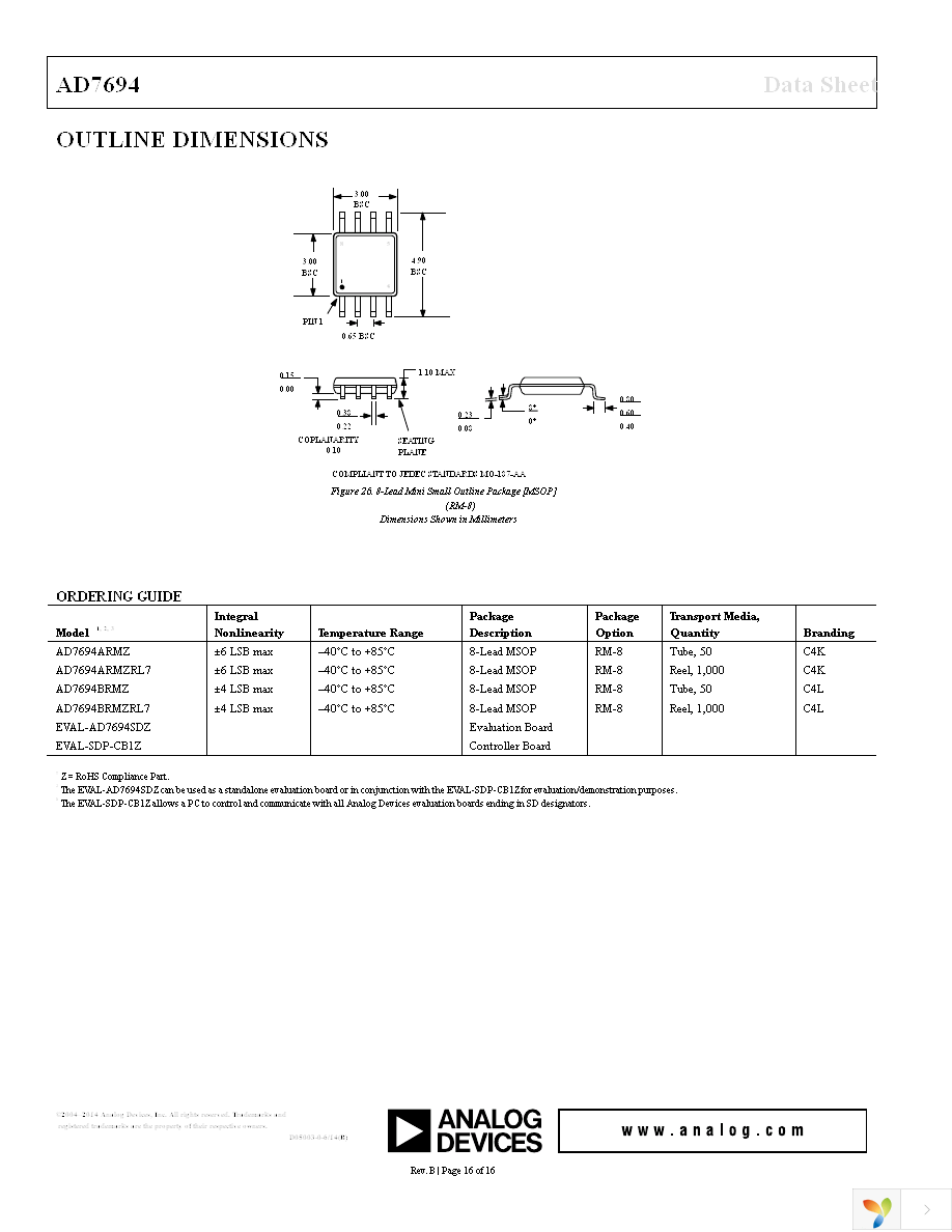 AD7694ARMZRL7 Page 16