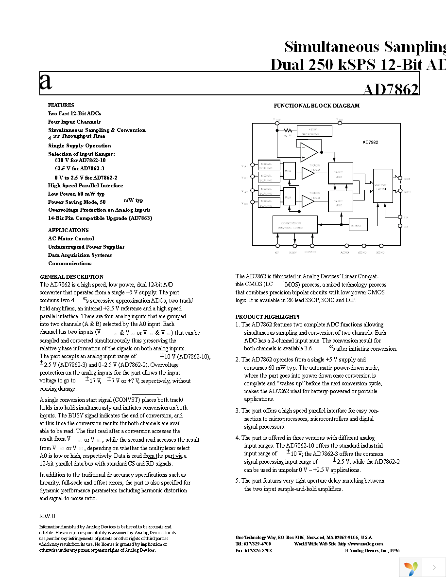 AD7862ARZ-10 Page 1
