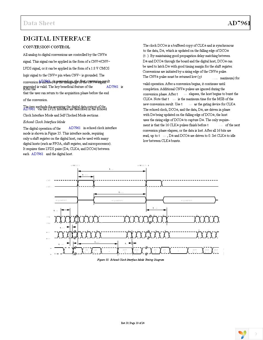 AD7961BCPZ-RL7 Page 19