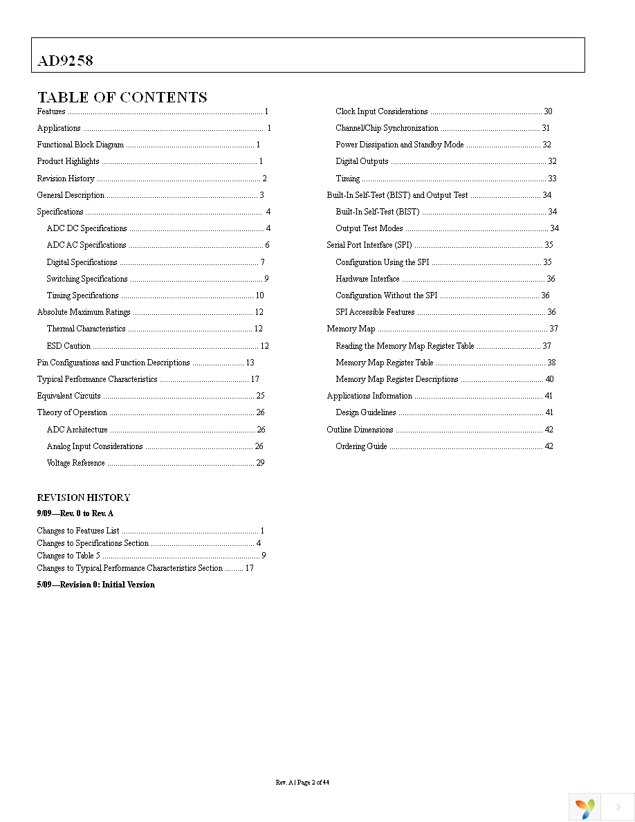 AD9258BCPZ-125 Page 2