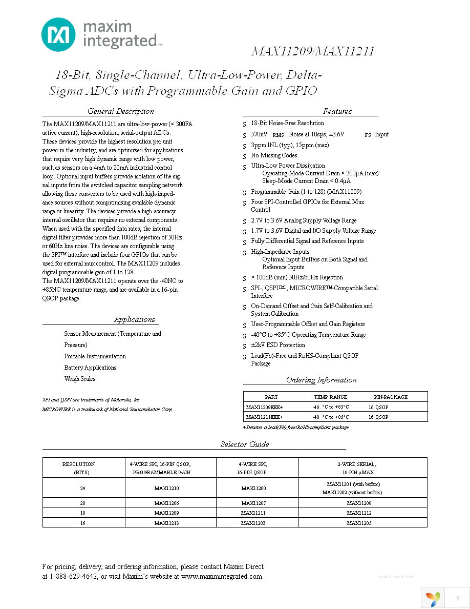 MAX11211EEE+ Page 1