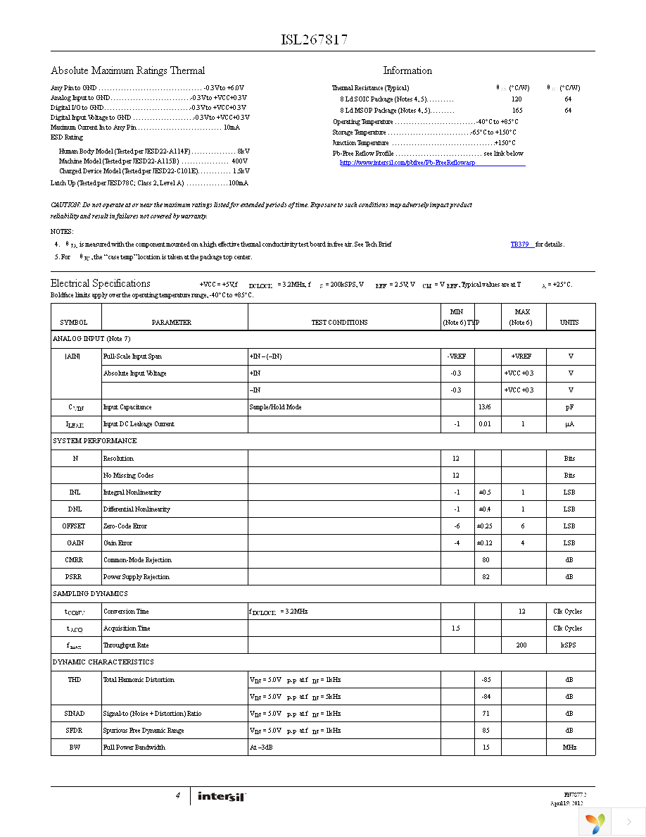 ISL267817IUZ-T7A Page 4